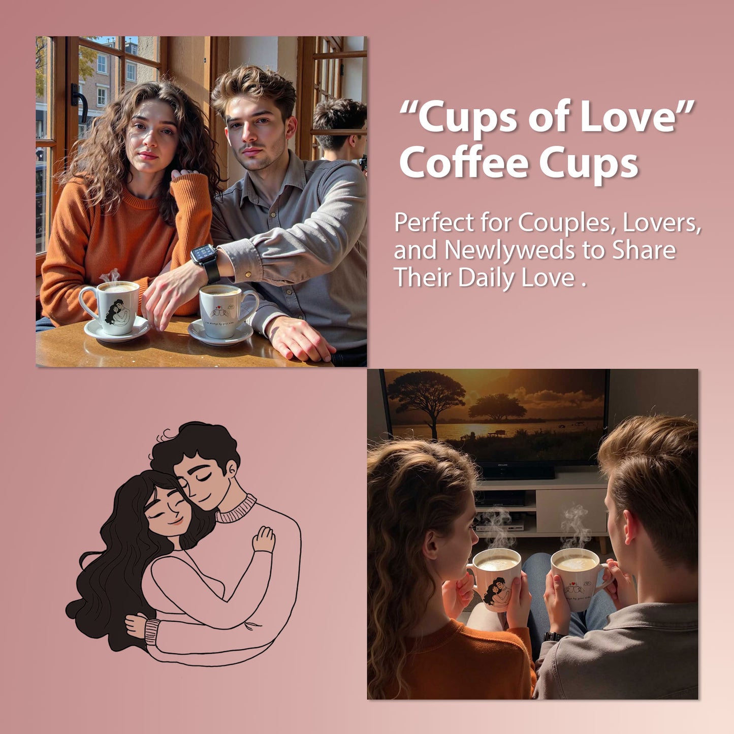 12oz Ceramic Coffee Mugs Set of 2, Wedding Gifts for Couple, Anniversary Gifts, Bride and Groom Engagement Gifts for Newlyweds(Mr & Mrs), Birthday Gifts for Her Him, husband Wife, Women Men