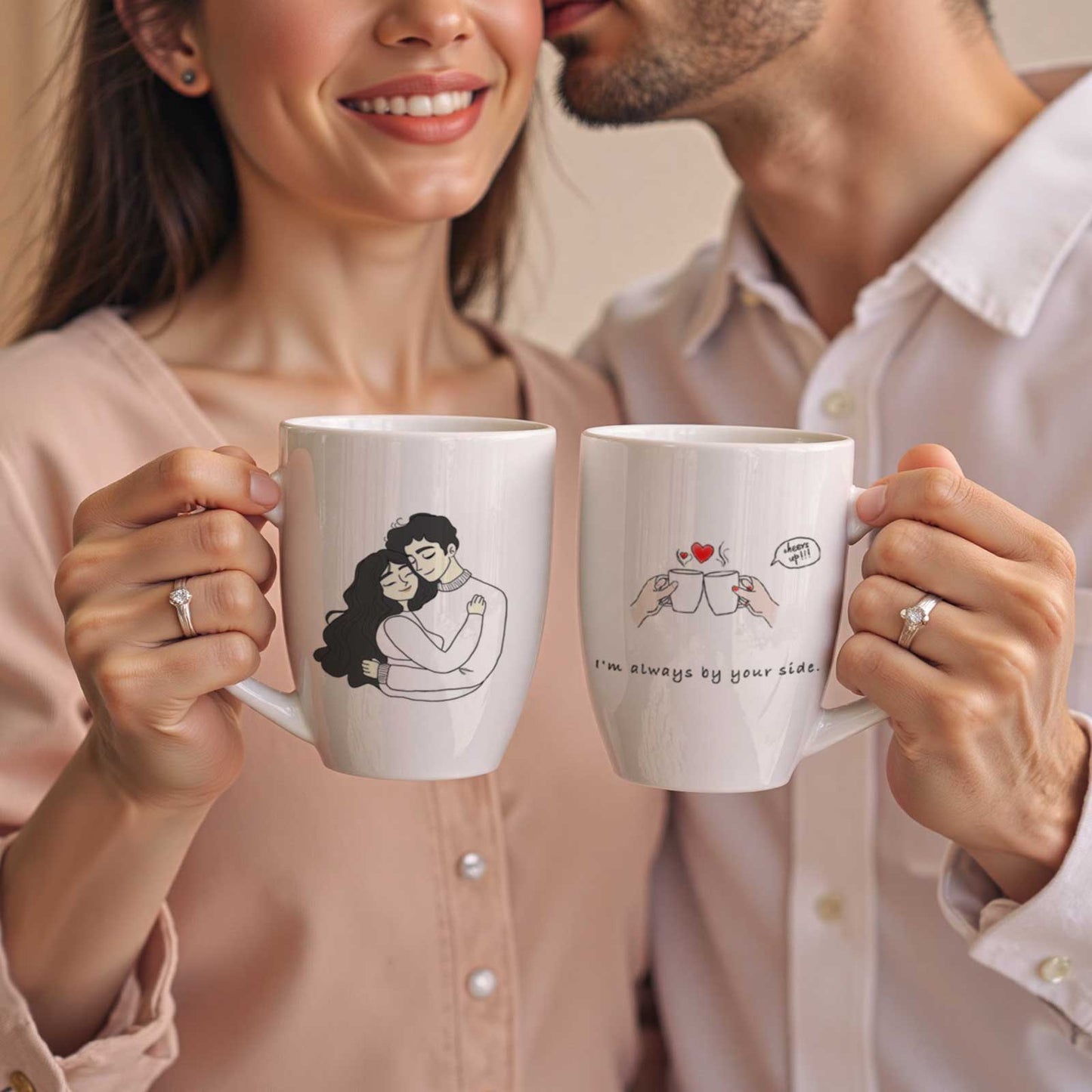 12oz Ceramic Coffee Mugs Set of 2, Wedding Gifts for Couple, Anniversary Gifts, Bride and Groom Engagement Gifts for Newlyweds(Mr & Mrs), Birthday Gifts for Her Him, husband Wife, Women Men