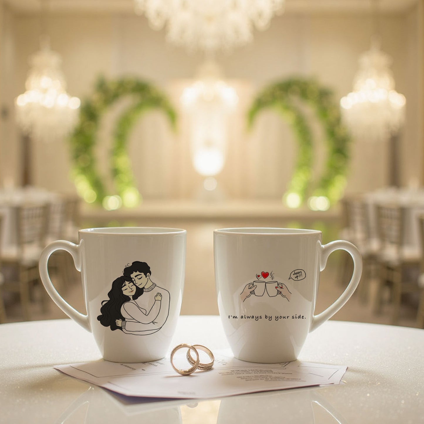 12oz Ceramic Coffee Mugs Set of 2, Wedding Gifts for Couple, Anniversary Gifts, Bride and Groom Engagement Gifts for Newlyweds(Mr & Mrs), Birthday Gifts for Her Him, husband Wife, Women Men